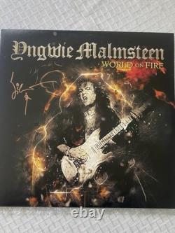Yngwie Malmsteen World On Fire Signed Record Autographed Vinyl Sleeve Cover