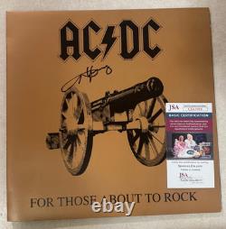 AC/DC ANGUS YOUNG Pour Ceux Qui Sont Prêts À Rock Signed 12' Vinyle Album JSA
