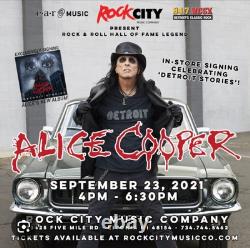 ALICE COOPER SIGNÉ PERSONNELLEMENT DISQUE VINYLE DETROIT STORIES Autographié