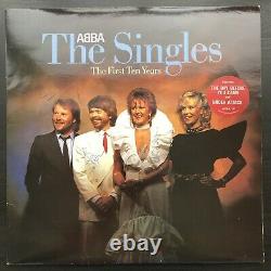 Abba Entièrement Signé En 1982 Les Célibataires Première DIX Ans Double 12 Vinyl Promo