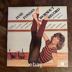 Album de Workout SIGNÉ par Jane Fonda Disque Vinyle Autographié BECKETT COA BAS
