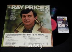 Album de vinyle dédicacé par Ray Price (grands succès) Jsa Coa