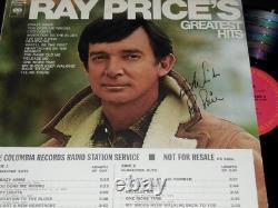 Album de vinyle dédicacé par Ray Price (grands succès) Jsa Coa
