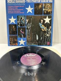 Album de vinyle signé par Merle Haggard 'The Fighting Side'