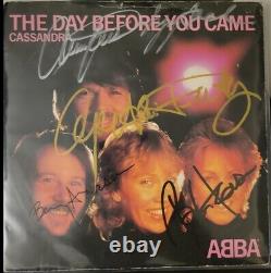 Album vinyle ABBA 7 'The Day Before You Came/Cassandra' signé à la main par tous avec COA