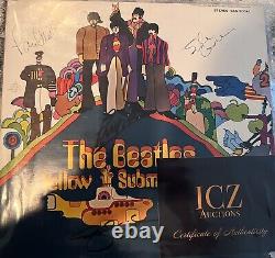 Album vinyle Beatles Yellow Submarine signé par les 4 membres + COA