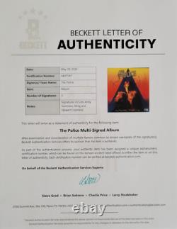 Album vinyle Zenyatta Mondatta dédicacé par The Police avec certificat d’authenticité Beckett