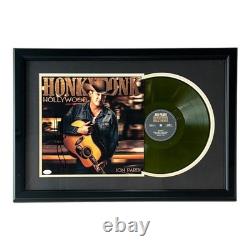 Album vinyle de luxe encadré Honkytonk Hollywood dédicacé par Jon Pardi JSA