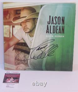 Album vinyle dédicacé signé par Jason Aldean à Macon, Géorgie JSA COA