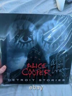 Alice Cooper A Signé Detroit Stories Lp Vinyl Album Proof Autographié