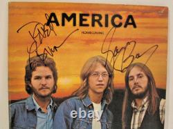 America signé 2x- Homecoming 1972 LP vinyle-2e album-authentifié+hologramme