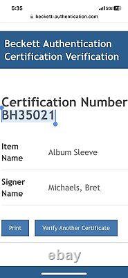 BRET MICHAELS POISON album vinyle signé/autographié avec certificat d'authenticité Beckett