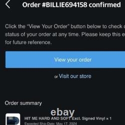 Billie Eilish Hit Me Hard And Soft Vinyle LP AUTOGRAPHIE Inséré ? Signé Neuf