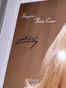Billie Eilish Vinyle 'Happier Than Ever' signé à la main et encadré, rare et signé à la main.