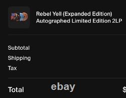 Billy Idol Rebel Yell Vinyle Édition Étendue Signée Autographiée Limitée 2LP R+B