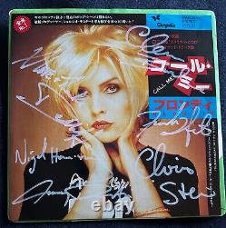 Blondie Band Signée par tous (6) Call Me 45 Disque Vinyle Couverture Debbie Harry