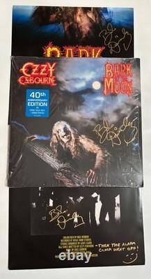 Bob Daisley signé Ozzy Bark at the Moon vinyle bleu authentification Beckett