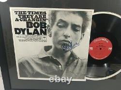 Bob Dylan A Signé L'album De Vinyle Les Temps Qu'ils Sont A-changin Lp Coa Encadré