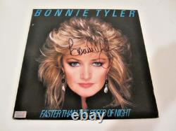 Bonnie Tyler-1983 Faster Than The Speed Of Night Vinyle LP signé-authentifié