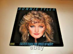Bonnie Tyler-1983 Faster Than The Speed Of Night Vinyle LP signé-authentifié