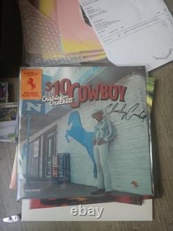 CHARLEY CROCKETT $10 Cowboy Vinyle Album Autographié Neuf