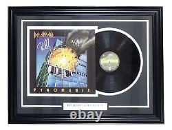 Cadre signé Joe Elliott Phil Collen Def Leppard 2022 Vinyle Pyromania Record JSA
