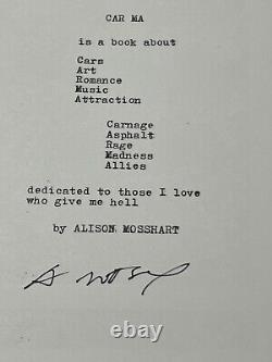 Car Ma Lp & Hardcover Livre Nouveau Signé À La Main Alison Mosshart Tue 1/500 Livraison Gratuite