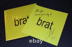 Charli XCX Brat SIGNÉ/ECRIT À LA MAIN & PERSONNALISÉ 12 Vinyle LP Rose éclaboussé