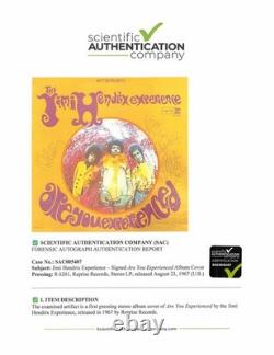 Couverture LP 'Are You Experienced' signée par Jimi Hendrix, Noel et Mitch