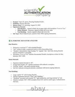 Couverture LP 'Are You Experienced' signée par Jimi Hendrix, Noel et Mitch