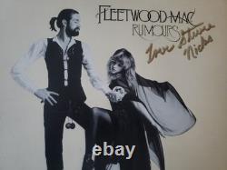 DISQUE VINYLE 33 TOURS AUTOGRAPHIE À LA MAIN DE STEVIE NICKS 1970s VG+ Fleetwood Mac Rumours 3010