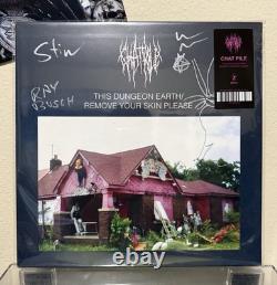 DISQUE VINYLE BLEU AUTOGRAPHIE PAR CHAT PILE THIS DUNGEON EARTH RARE MÉTAL