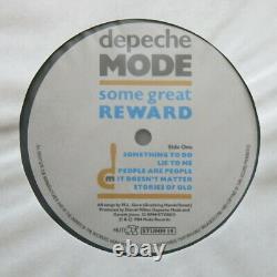 Depeche Mode Some Great Reward Uk Vinyl Lp Avec Manche Intérieure Lyrique Entièrement Signé