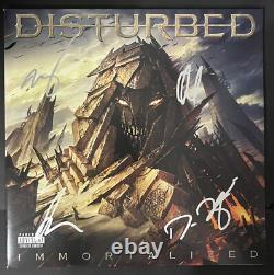 Disque Vinyle Immortalisé Signé de Disturbed avec Certificat JSA d'Authenticité Autographié par le Groupe 4x Draiman