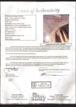 Disque vinyle LP signé par Neil Diamond Sweet Caroline avec certificat d'authenticité JSA Autographe rare