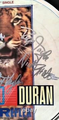 Duran Duran 12 Single Signé The Reflex Disque Image, Signé à la Main par les 5 Membres