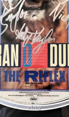 Duran Duran 12 Single Signé The Reflex Disque Image, Signé à la Main par les 5 Membres