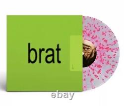 EN MAINS & SIGNÉ! Charli XCX Brat VINYLE ROSE TRANSPARENT AVEC PAROLES ÉCRITES
