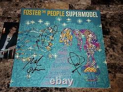 Foster The People Rare Band Signé Limited Vinyl Lp Record Supermodel Coa Photo
