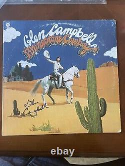 Glenn Campbell Autographié Vinyl Lp Record Rhineststone Cowboy Signé Jsa Coa