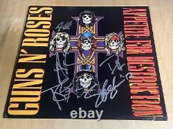 Guns N Roses Signée Appétit Pour Destruction Vinyl Lp X4 Axl Rose Slash Proof