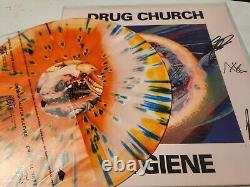 Hygiène par DRUG CHURCH Vinyle LP Autographié Signé Orange Os Bleu Éclaboussures