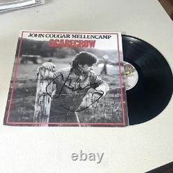 JOHN COUGAR MELLENCAMP signé et dédicacé ALBUM VINYLE SCARECROW DISQUE JSA COA
