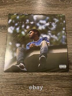J Cole Autographe Signé 2014 Forest Hills Drive Vinyl Record Lp Framed! Jsa Coa