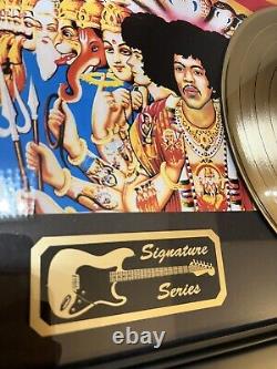 Jimi Hendrix Signed Print Vinyl 24kt Gold Lp Axis Bold Comme L'amour Avec Coa 18x22