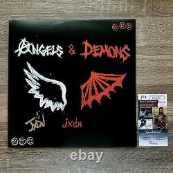 Jxdn Autographied Angels & Demons Vinyl Record Lp Jsa Hossler (machine Gun Kelly)