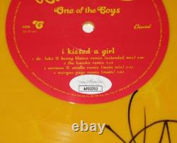 KATY PERRY signé UN DES GARÇONS Vinyle Jaune Preuve Autographié JSA