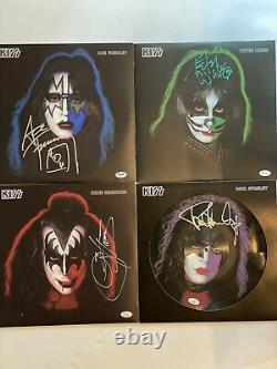 Kiss Signed Album/record/vinyle Par Les 4 Membres Rare Jsa/psa