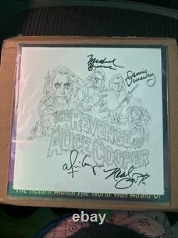 La Vengeance d'Alice Cooper Violet 2LP Vinyle Autographié Signé DOMMAGE Lire