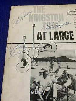 Le Kingston Trio en grand Vinyle & Jaquette de livre TRIPLE AUTOGRAPHIÉE
